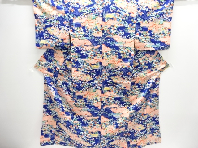 御所車に松竹梅模様小紋着物